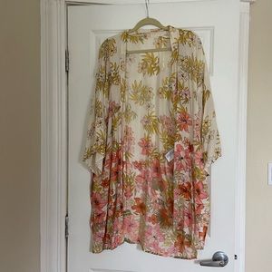 Floral cardigan coverup